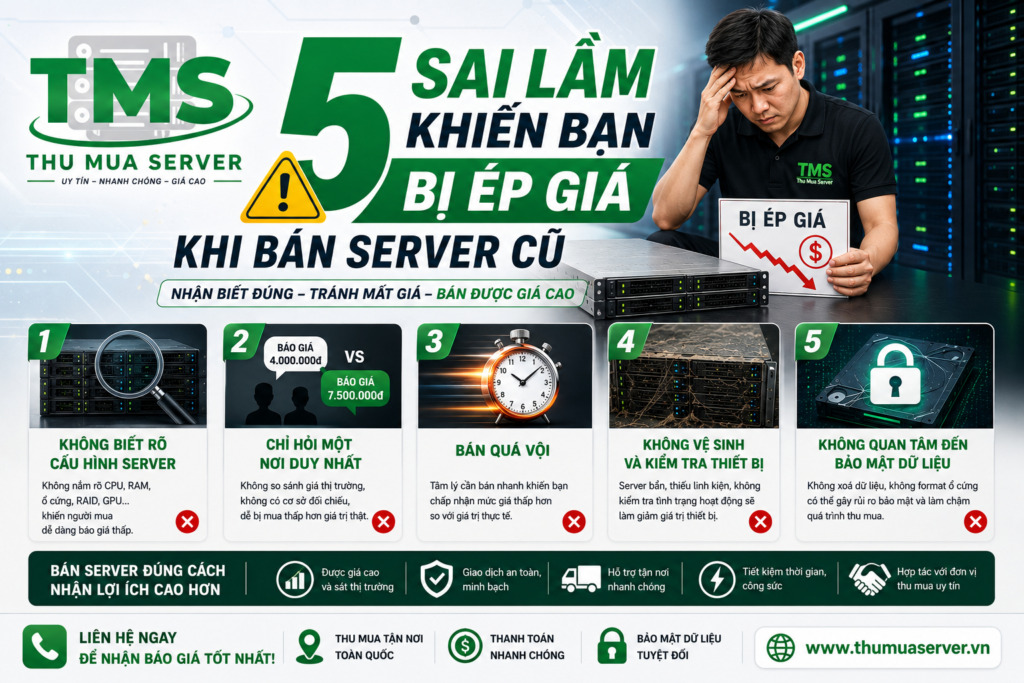 5 sai lầm khiến bạn bị ép giá khi bán server cũ