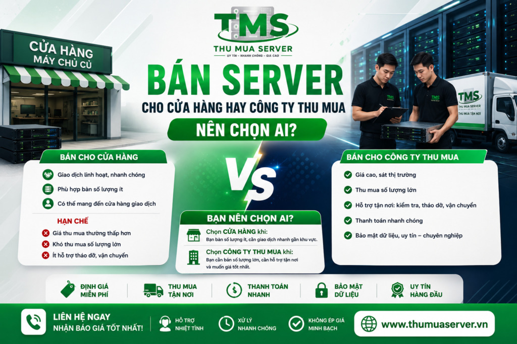 Bán server cho cửa hàng hay công ty thu mua – Nên chọn ai