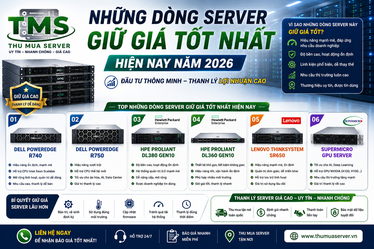 Những dòng server giữ giá tốt nhất hiện nay năm 2026