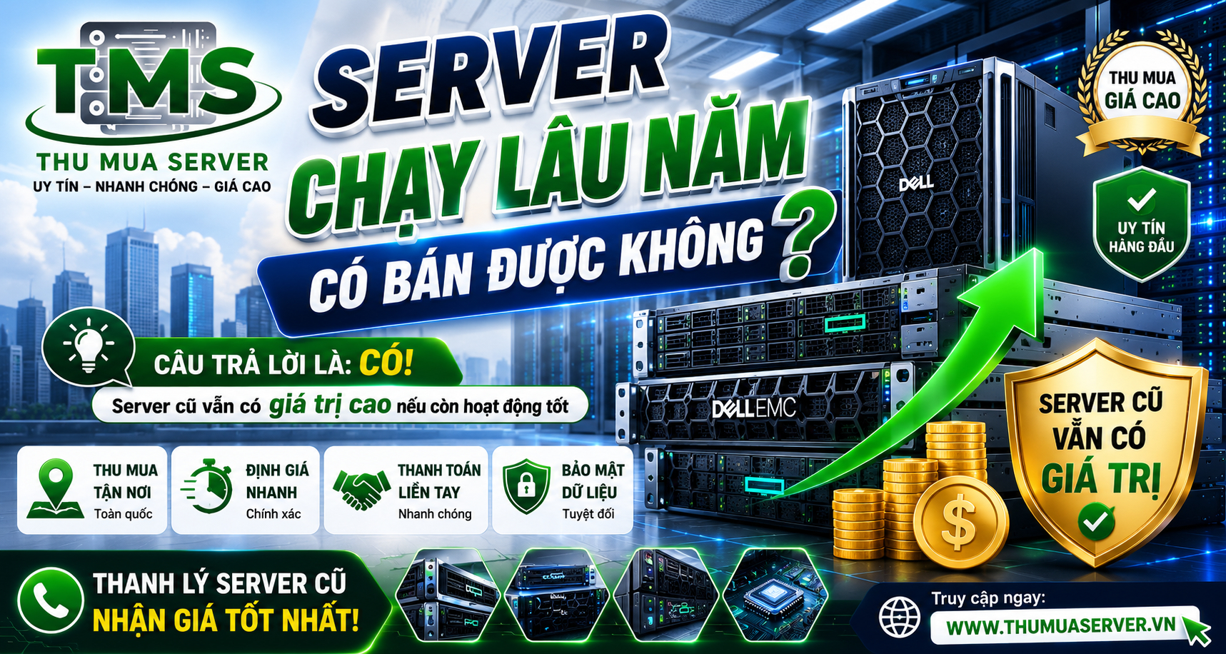 Server chạy lâu năm có bán được không?