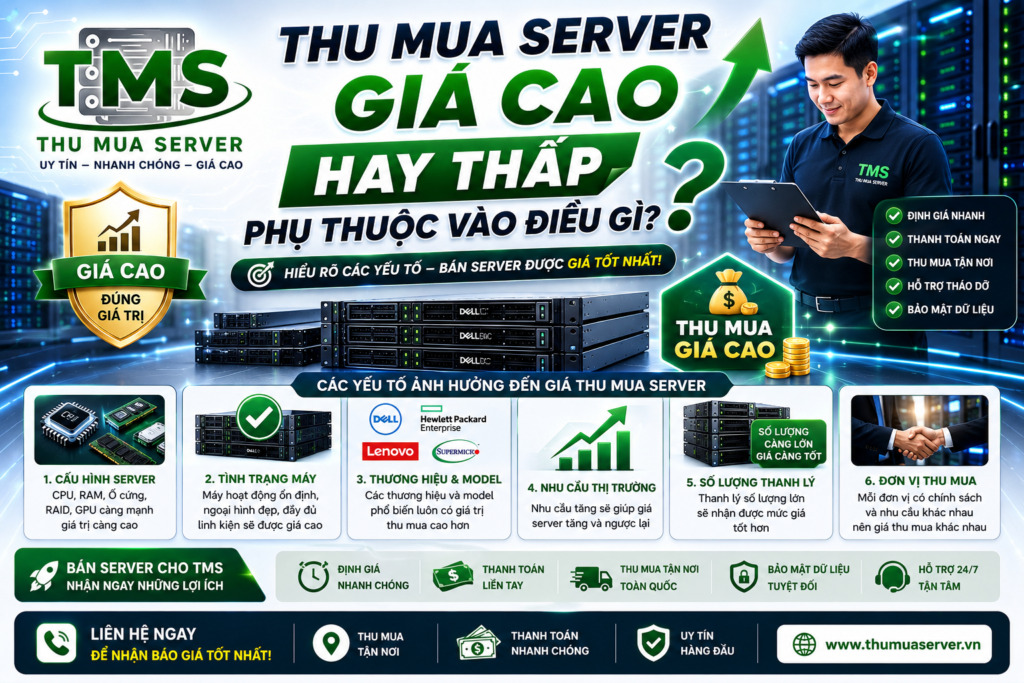 Thu mua server giá cao hay thấp phụ thuộc vào điều gì
