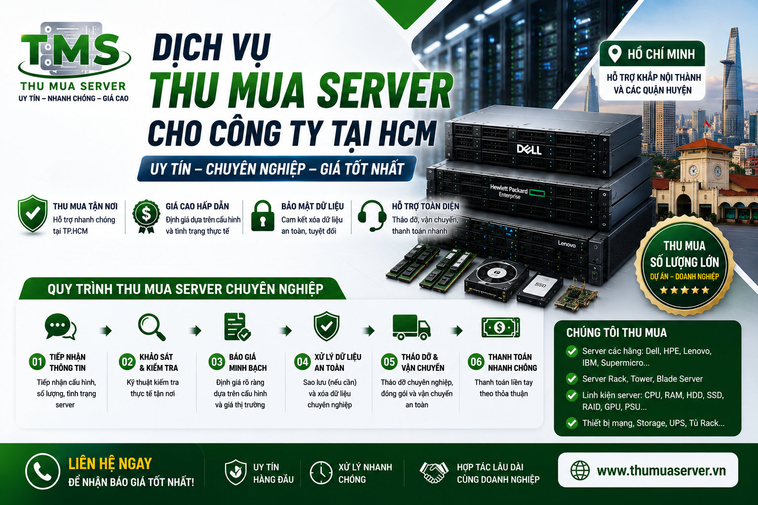 Dịch vụ thu mua server cho công ty tại HCM uy tín