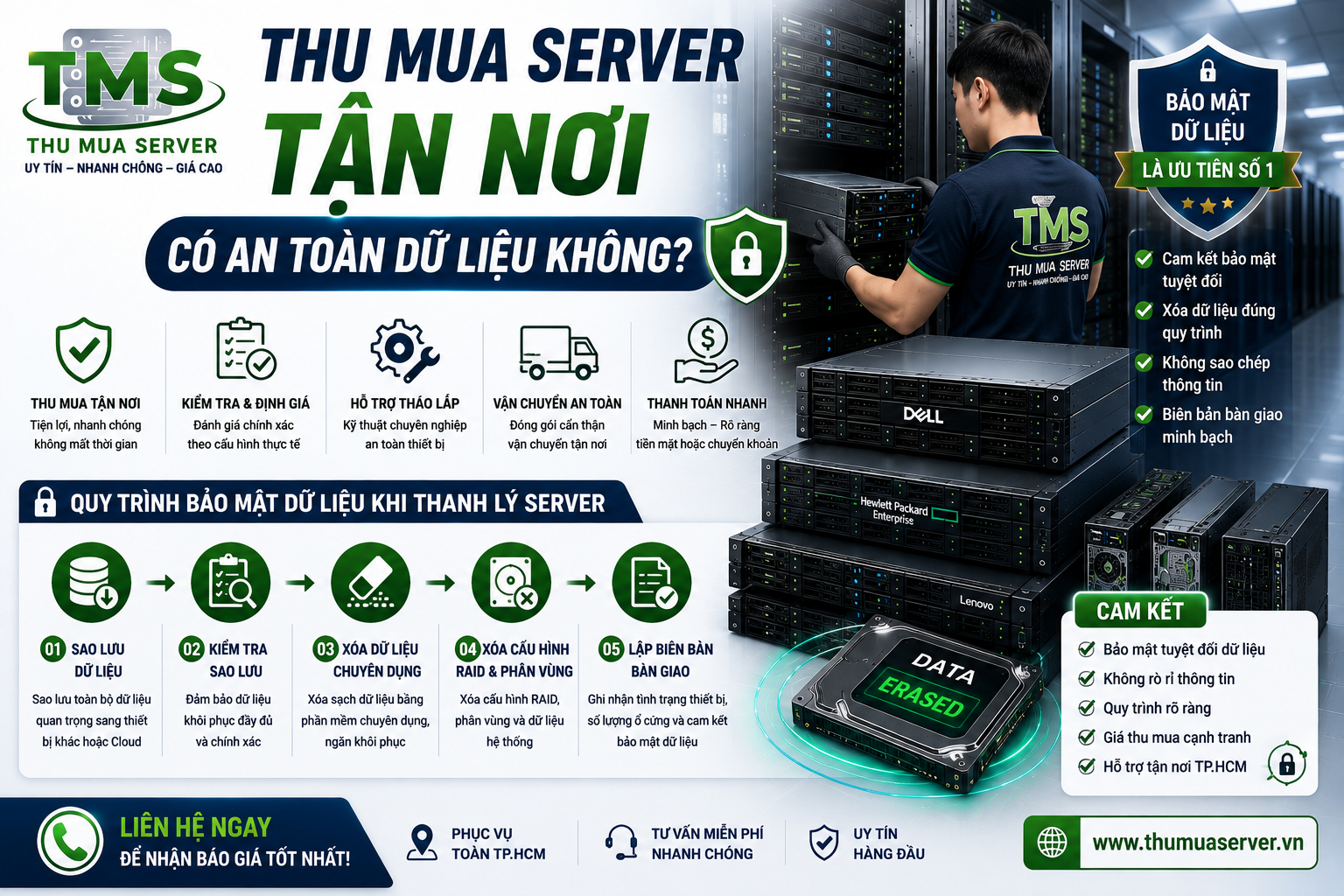 Thu mua server tận nơi có an toàn dữ liệu không?