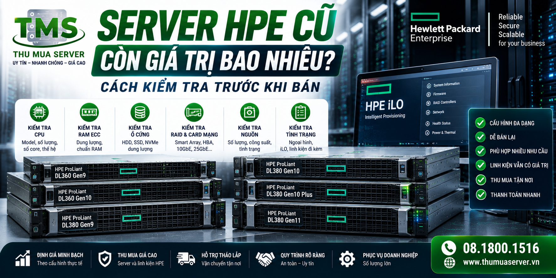 Server HPE cũ còn giá trị bao nhiêu? Cách kiểm tra trước khi bán